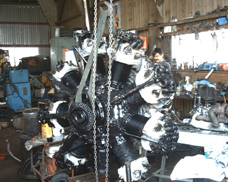 Engine being prepared in Andy's workshop