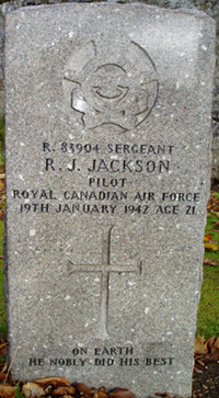 Grave of R J Jackson at Dyce