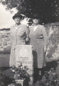 Maud Jackson visiting her sons grave at Dyce in 1949
